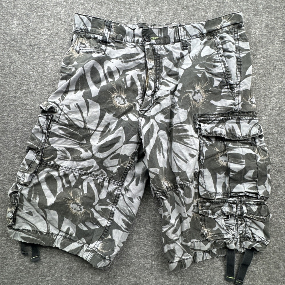 Old Navy Surplus Co Cargo Short Mens Sz 31 *Fit 32 Gray Camouflage Military Camo